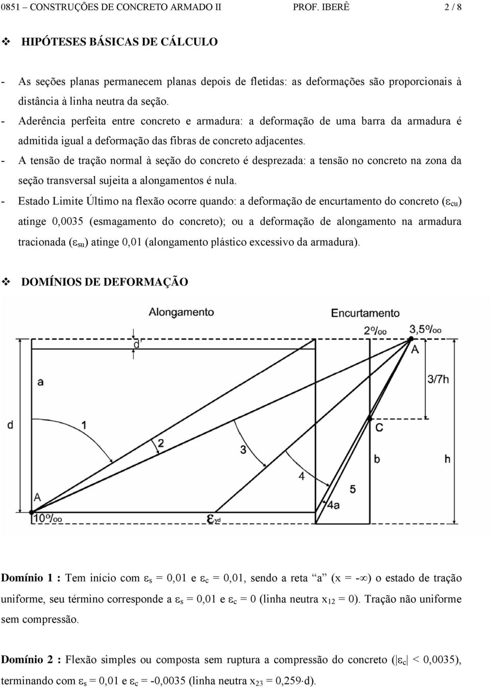 - tenão e tração normal à eção o onreto é eprezaa: a tenão no onreto na zona a eção tranveral ujeita a alongamento é nula.