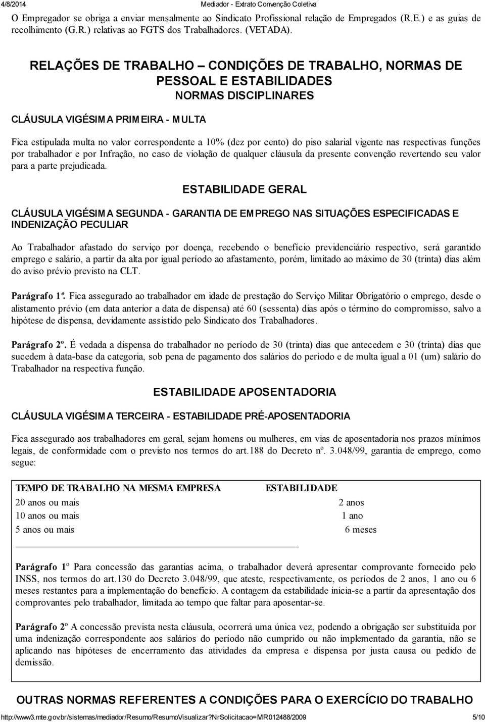 cento) do piso salarial vigente nas respectivas funções por trabalhador e por Infração, no caso de violação de qualquer cláusula da presente convenção revertendo seu valor para a parte prejudicada.