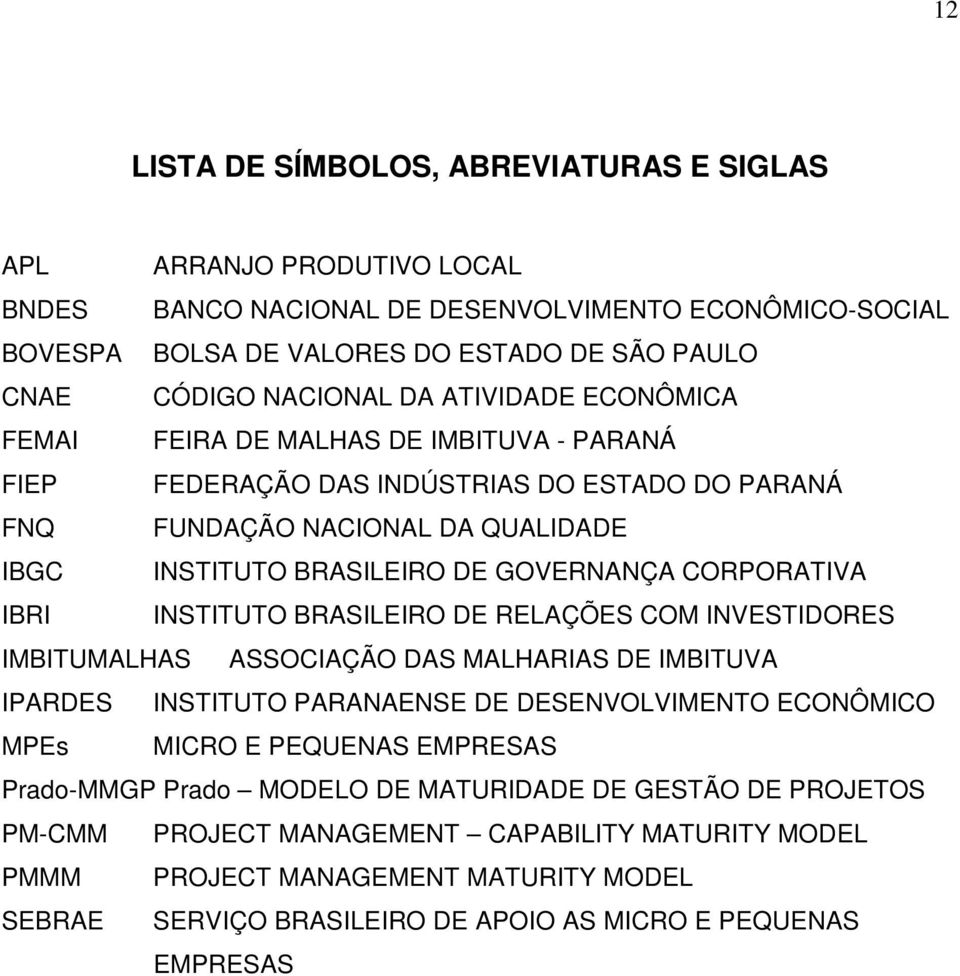 CORPORATIVA IBRI INSTITUTO BRASILEIRO DE RELAÇÕES COM INVESTIDORES IMBITUMALHAS ASSOCIAÇÃO DAS MALHARIAS DE IMBITUVA IPARDES INSTITUTO PARANAENSE DE DESENVOLVIMENTO ECONÔMICO MPEs MICRO E PEQUENAS