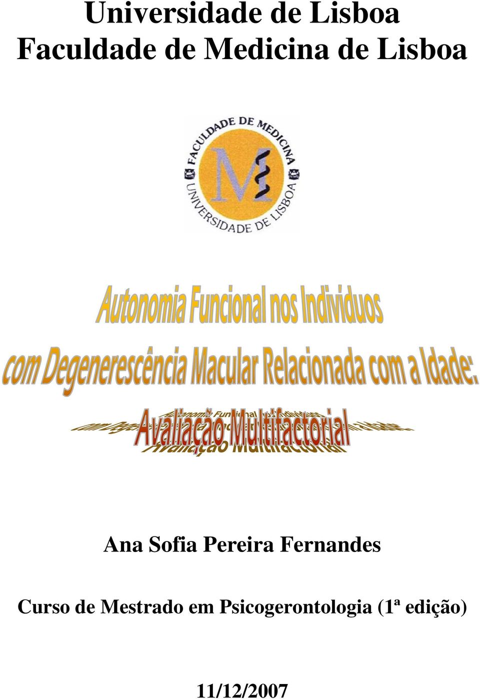 Pereira Fernandes Curso de Mestrado