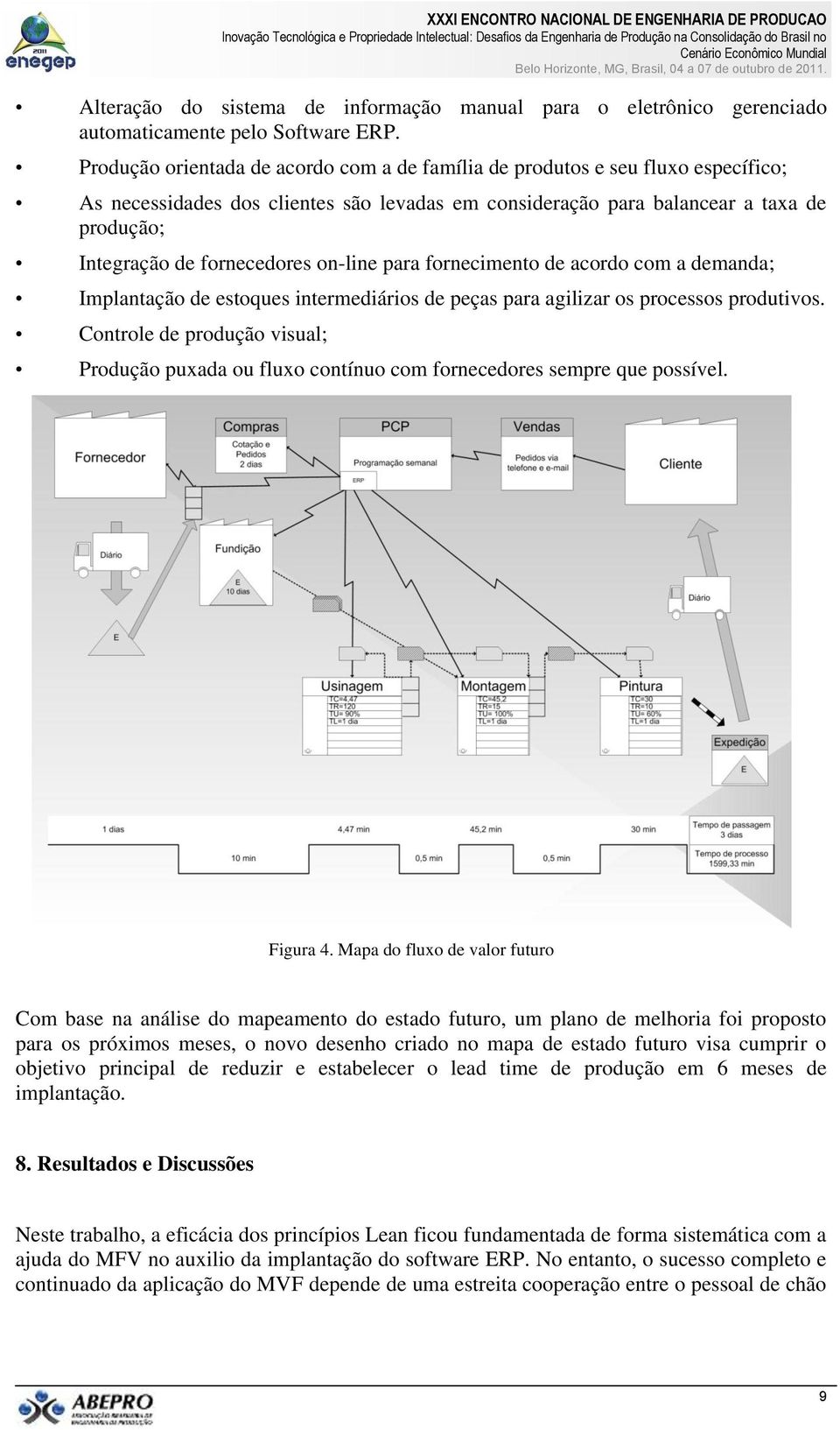 fornecedores on-line para fornecimento de acordo com a demanda; Implantação de estoques intermediários de peças para agilizar os processos produtivos.