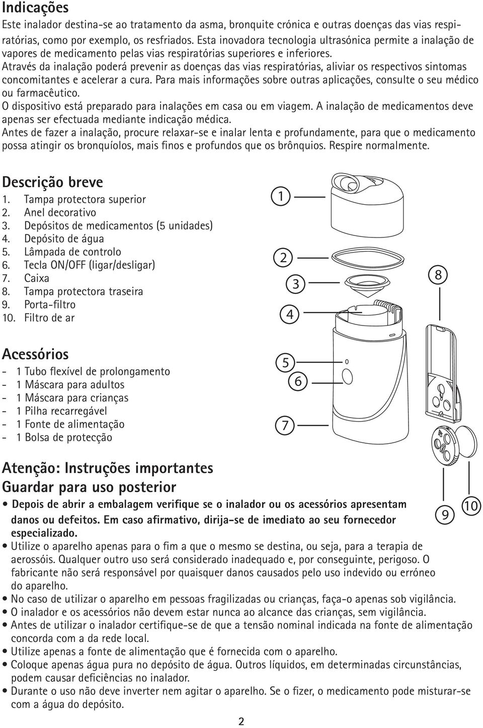 Através da inalação poderá prevenir as doenças das vias respiratórias, aliviar os respectivos sintomas concomitantes e acelerar a cura.