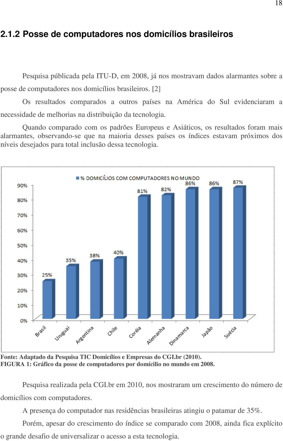 Quando comparado com os padrões Europeus e Asiáticos, os resultados foram mais alarmantes, observando-se que na maioria desses países os índices estavam próximos dos níveis desejados para total