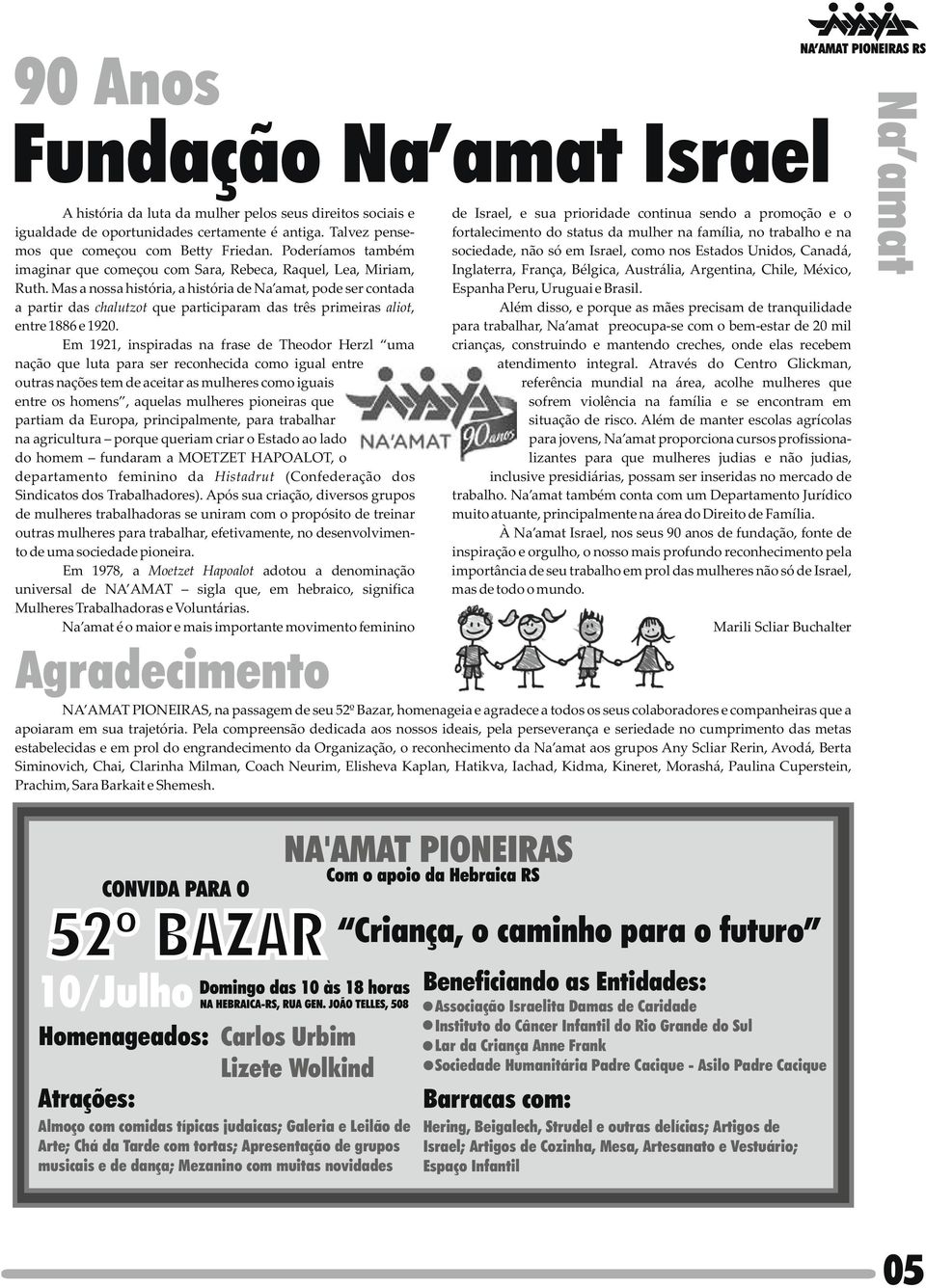 Além disso, e porque as mães precisam de tranquilidade para trabalhar, Na amat preocupa-se com o bem-estar de 20 mil crianças, construindo e mantendo creches, onde elas recebem atendimento integral.