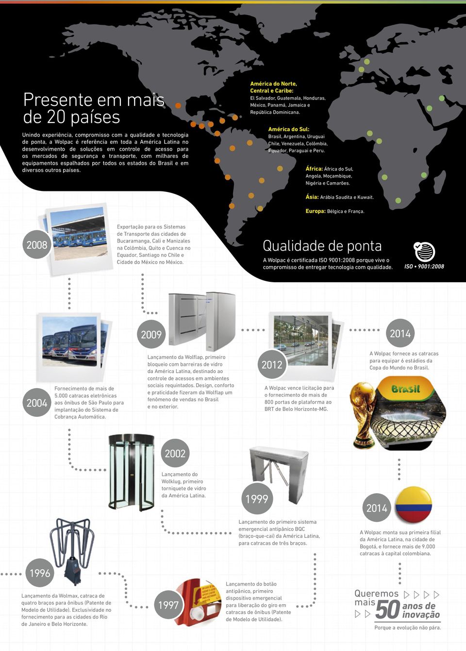 América do Norte, Central e Caribe: El Salvador, Guatemala, Honduras, México, Panamá, Jamaica e República Dominicana.