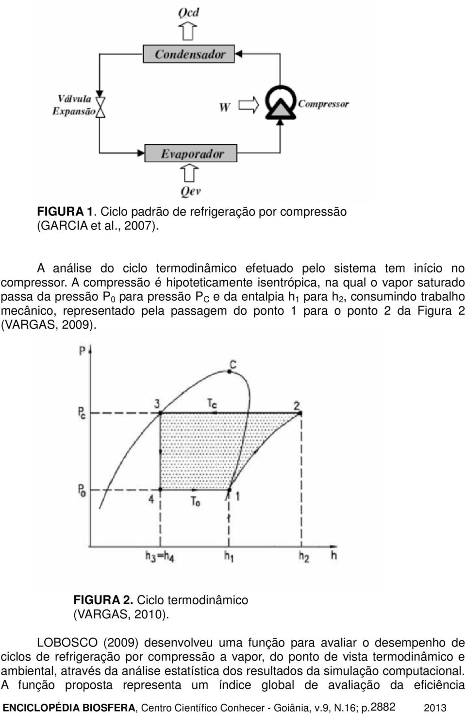 ponto 1 para o ponto 2 da Figura 2 (VARGAS, 2009). FIGURA 2. Ciclo termodinâmico (VARGAS, 2010).