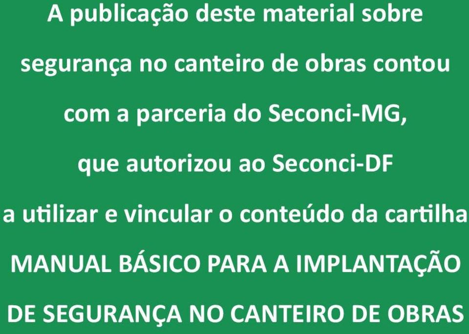 Seconci-DF a utilizar e vincular o conteúdo da cartilha