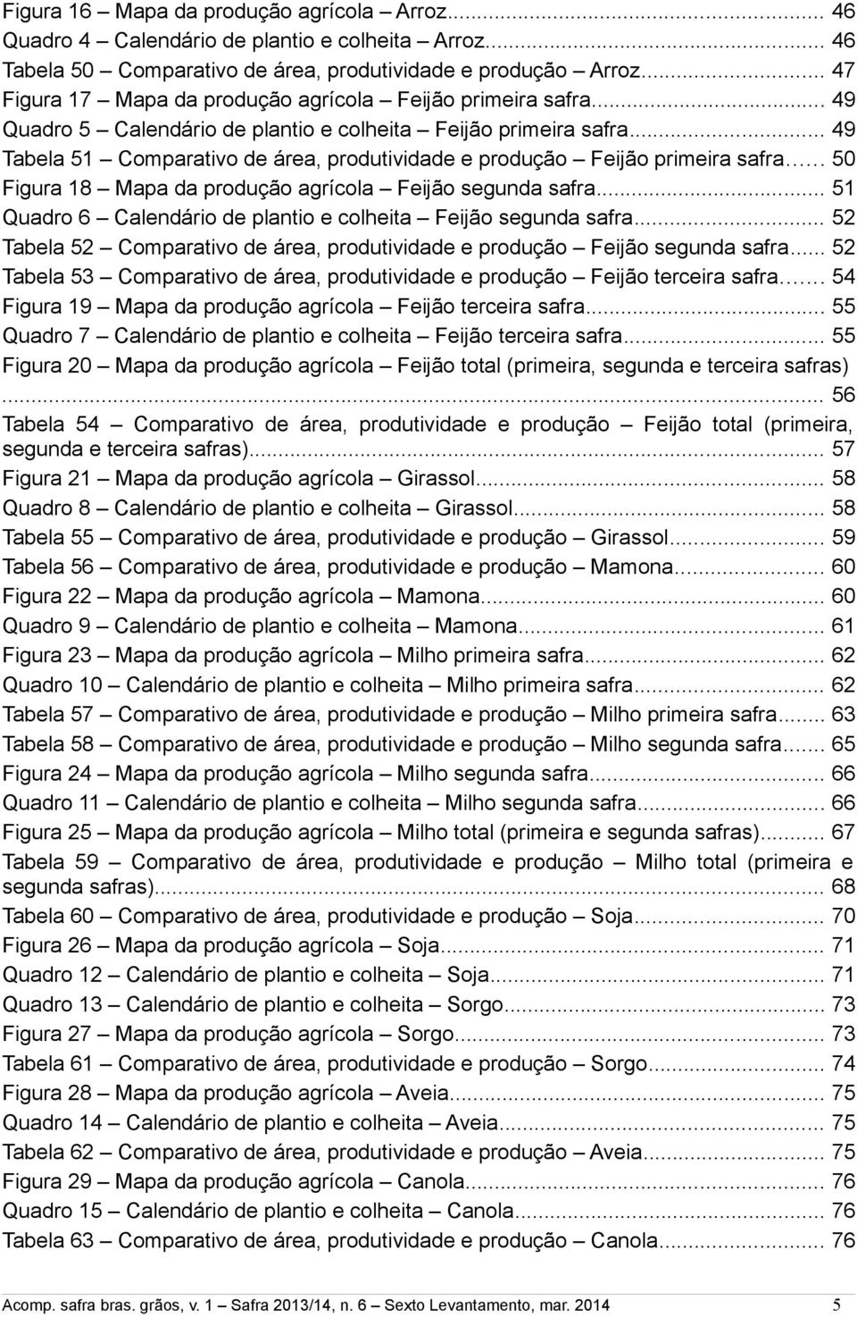 .. 49 Tabela 51 omparativo de área, produtividade e produção Feijão primeira safra... 50 Figura 18 Mapa da produção agrícola Feijão segunda safra.