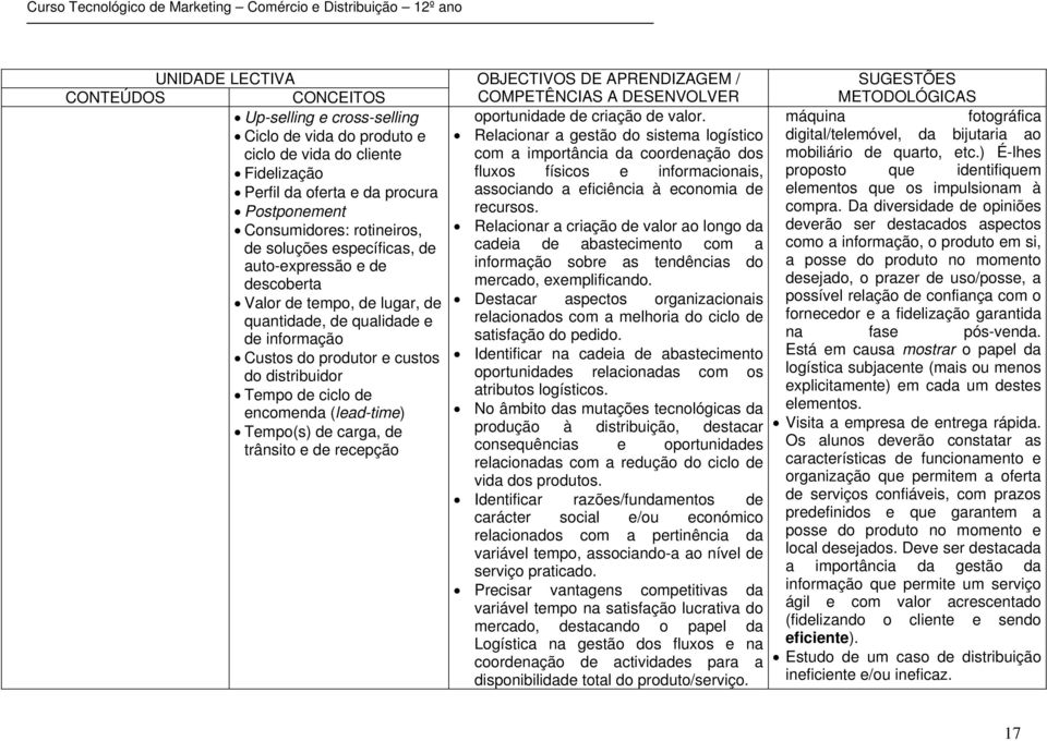 carga, de trânsito e de recepção oportunidade de criação de valor.