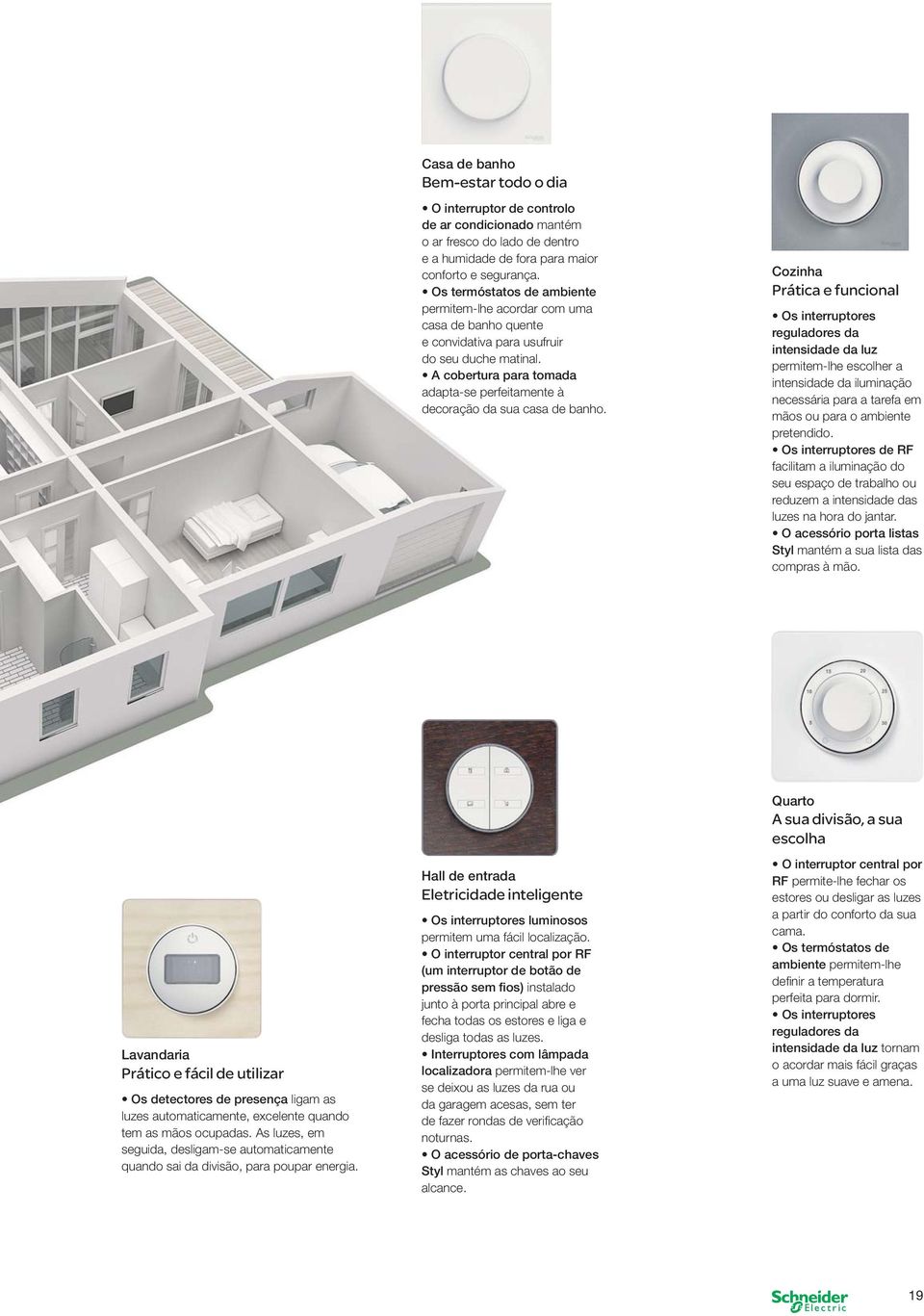 Prática e funcional permitem-lhe escolher a intensidade da iluminação necessária para a tarefa em mãos ou para o ambiente pretendido.