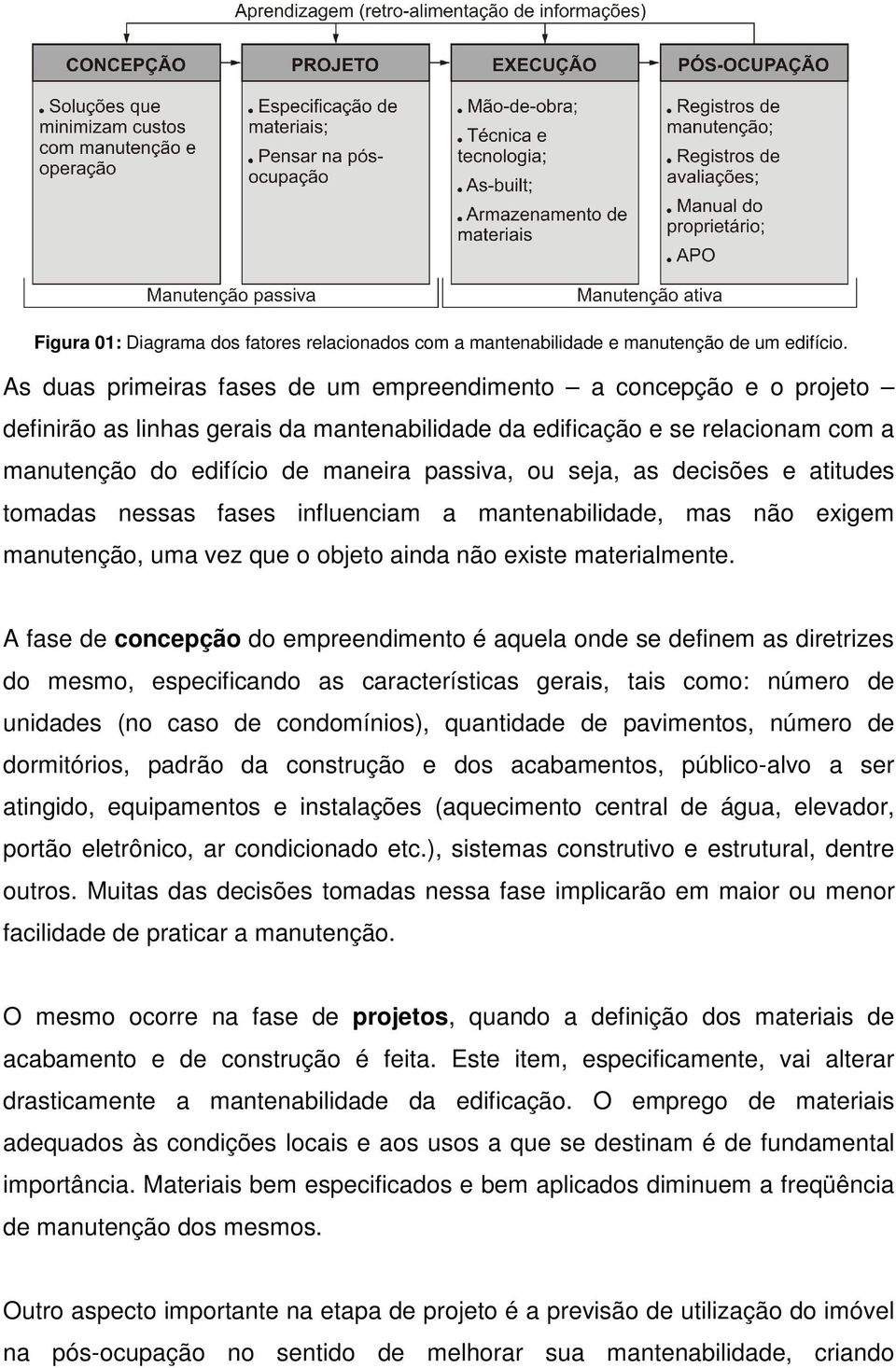 seja, as decisões e atitudes tomadas nessas fases influenciam a mantenabilidade, mas não exigem manutenção, uma vez que o objeto ainda não existe materialmente.