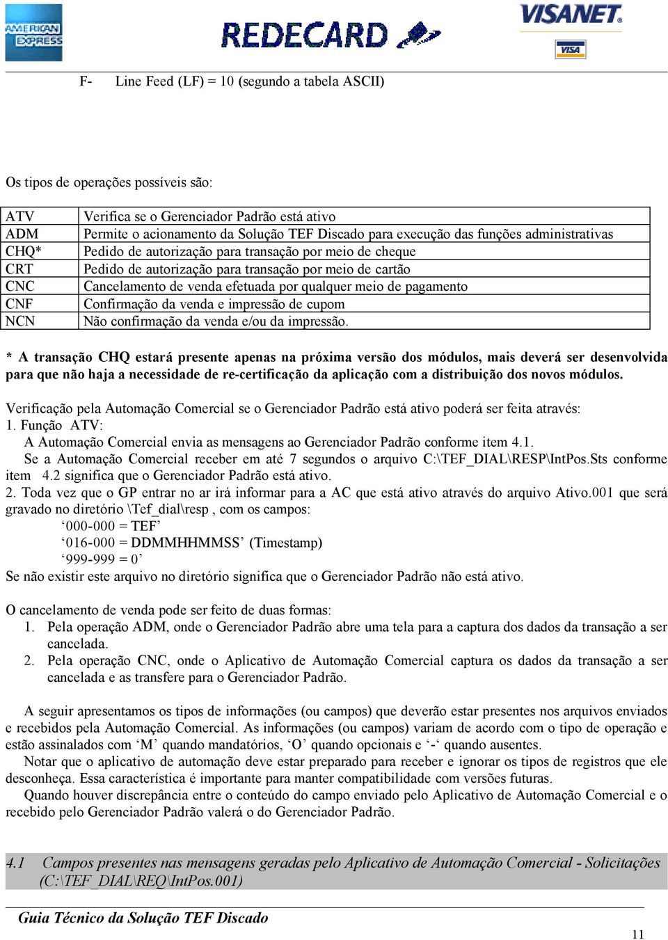 qualquer meio de pagamento Confirmação da venda e impressão de cupom Não confirmação da venda e/ou da impressão.