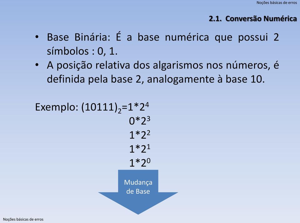 A posição relativa dos algarismos nos números, é definida