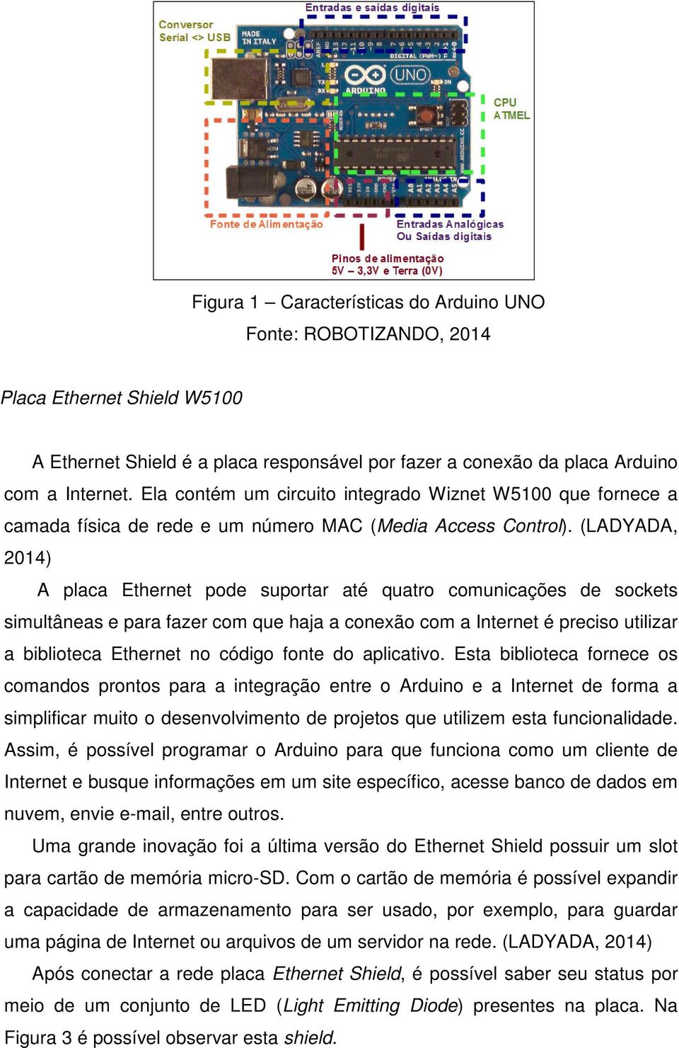 (LADYADA, 2014) A placa Ethernet pode suportar até quatro comunicações de sockets simultâneas e para fazer com que haja a conexão com a Internet é preciso utilizar a biblioteca Ethernet no código
