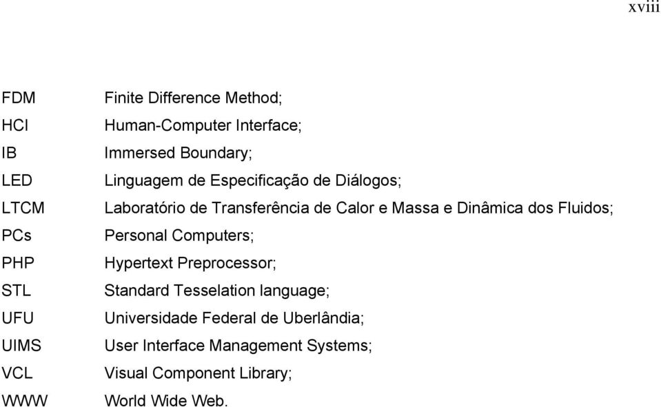 Calor e Massa e Dinâmica dos Fluidos; Personal Computers; Hypertext Preprocessor; Standard Tesselation