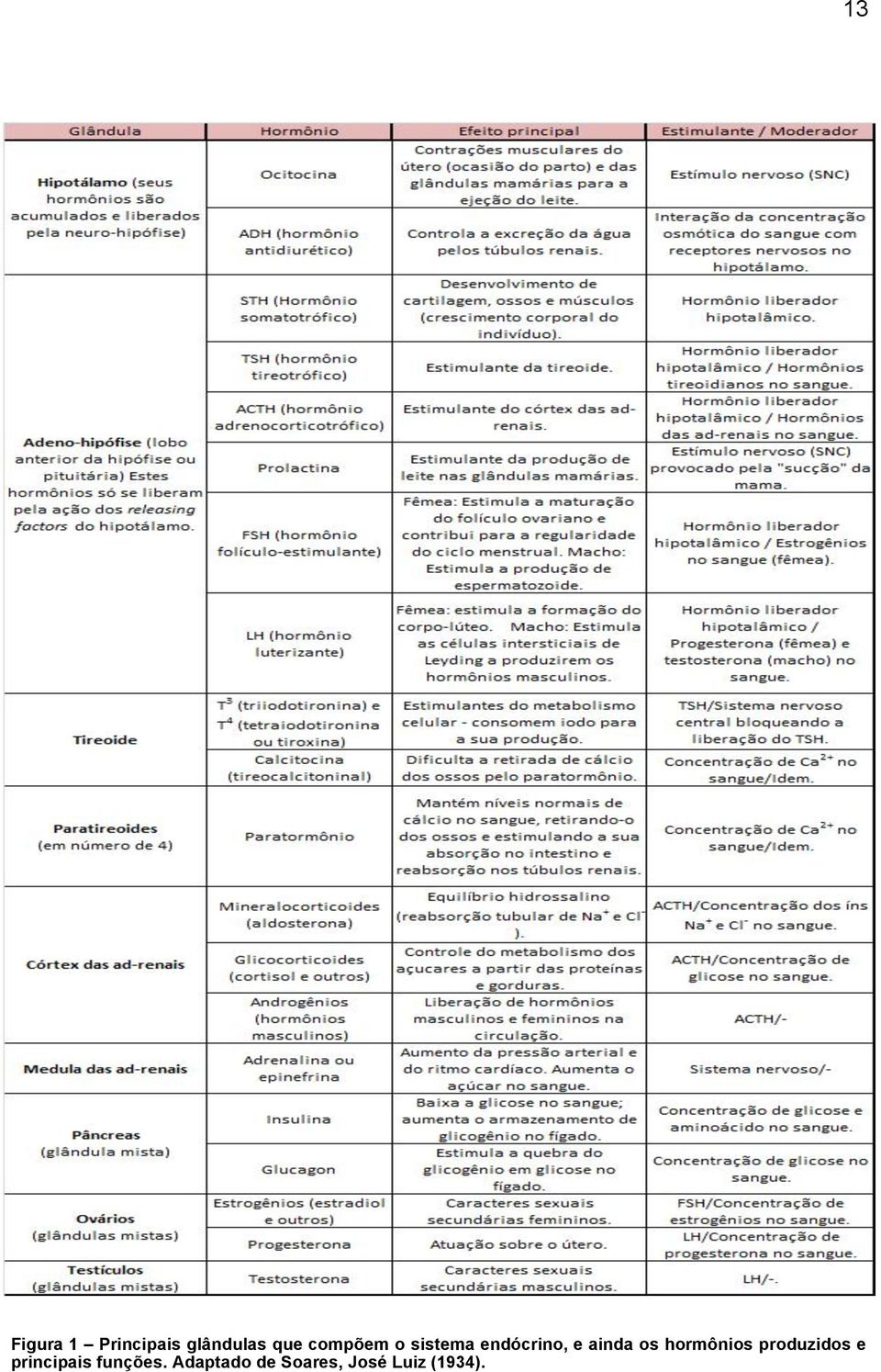 hormônios produzidos e principais