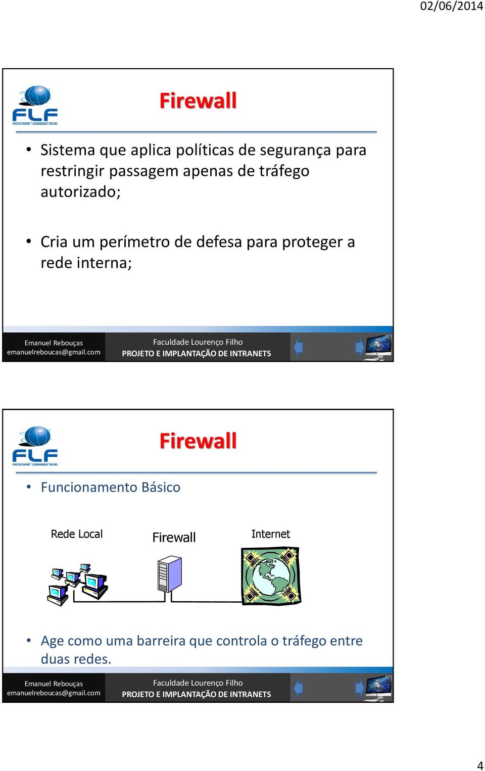 proteger a rede interna; 7 Funcionamento Básico Firewall Rede Local