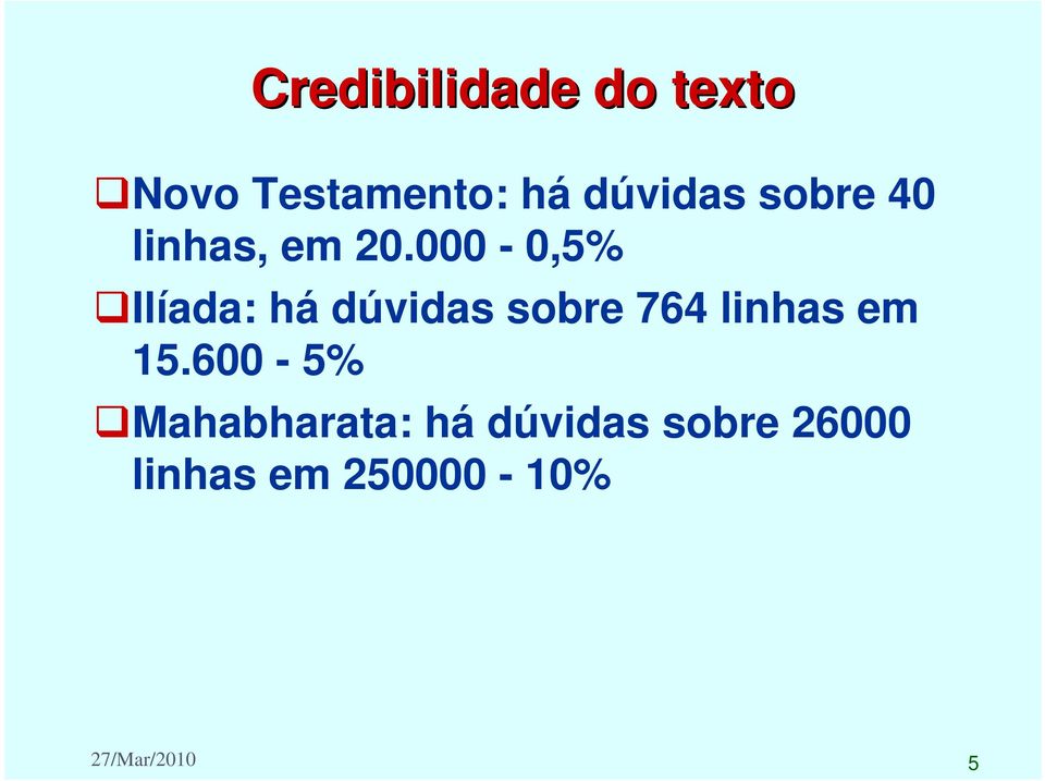 000-0,5% Ilíada: há dúvidas sobre 764 linhas em 15.