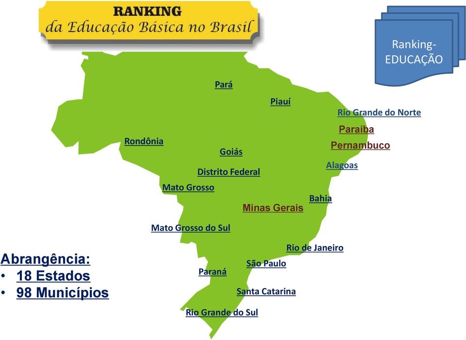 Alagoas Bahia Mato Grosso do Sul Abrangência: 18 Estados 98