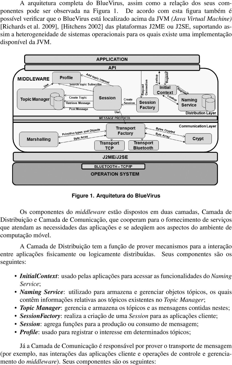 2009], [Hitchens 2002] das plataformas J2ME ou J2SE, suportando assim a heterogeneidade de sistemas operacionais para os quais existe uma implementação disponível da JVM. Figure 1.