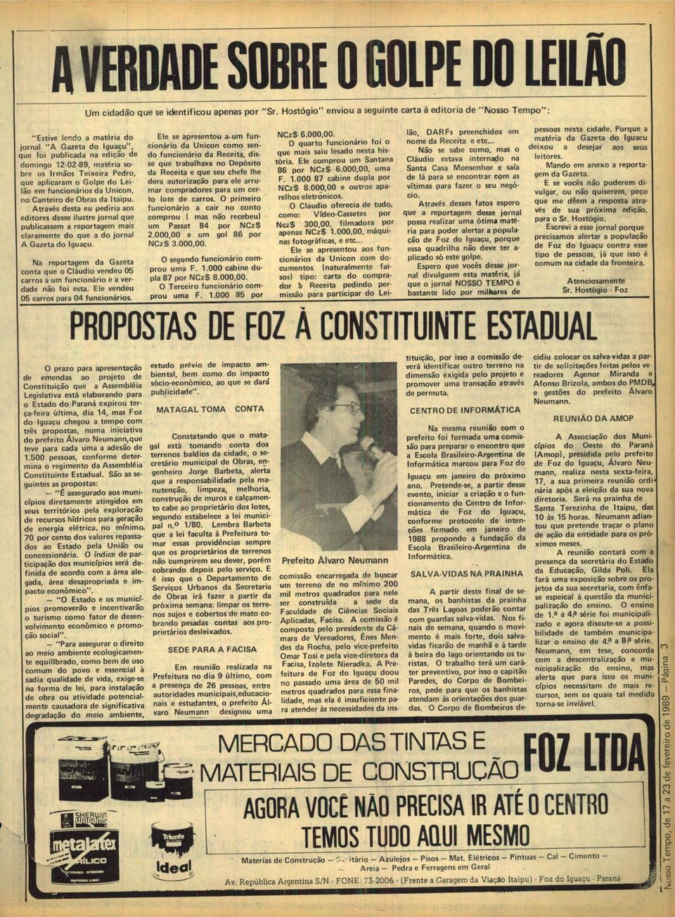 0 IUC fi publicada na ediçã de d funcinári da Receita, disque mais saiu lesad nesta his- Nã se sabe cm, mas deixu a desejar as seus dming 12-02-89, matéria s- se que trabalhava n Depósit tória.