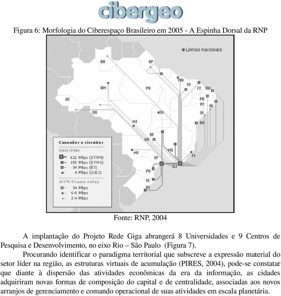 Procurando identificar o paradigma territorial que subscreve a expressão material do setor líder na região, as estruturas virtuais de acumulação (PIRES, 2004), pode se