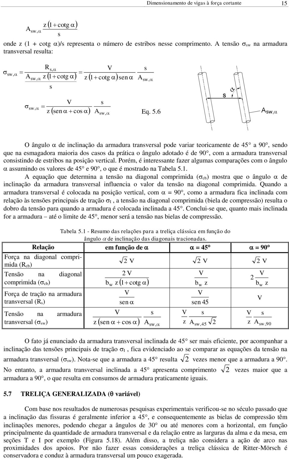 na poição vertial. Porém, é intereante fazer alguma omparaçõe om o ângulo aumindo o valore de 45 e 90, o que é motrado na Tabela 5.1.