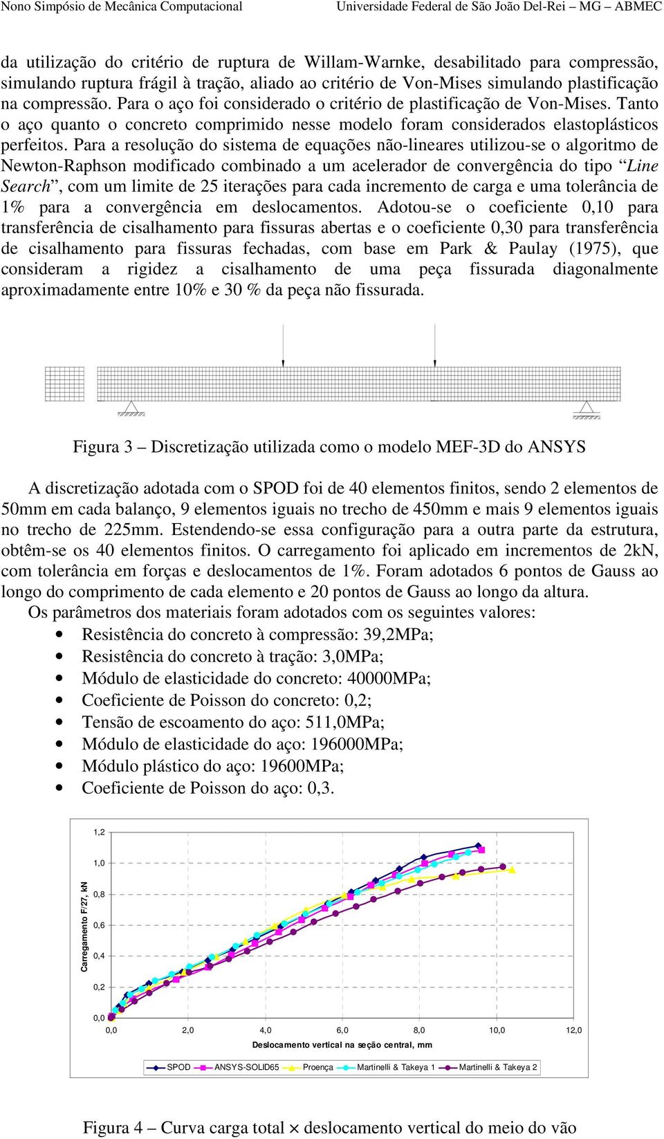 Para a resolução do sistema de equações não-lineares utilizou-se o algoritmo de Newton-Raphson modificado combinado a um acelerador de convergência do tipo Line Search, com um limite de 25 iterações