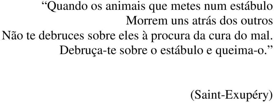 sobre eles à procura da cura do mal.