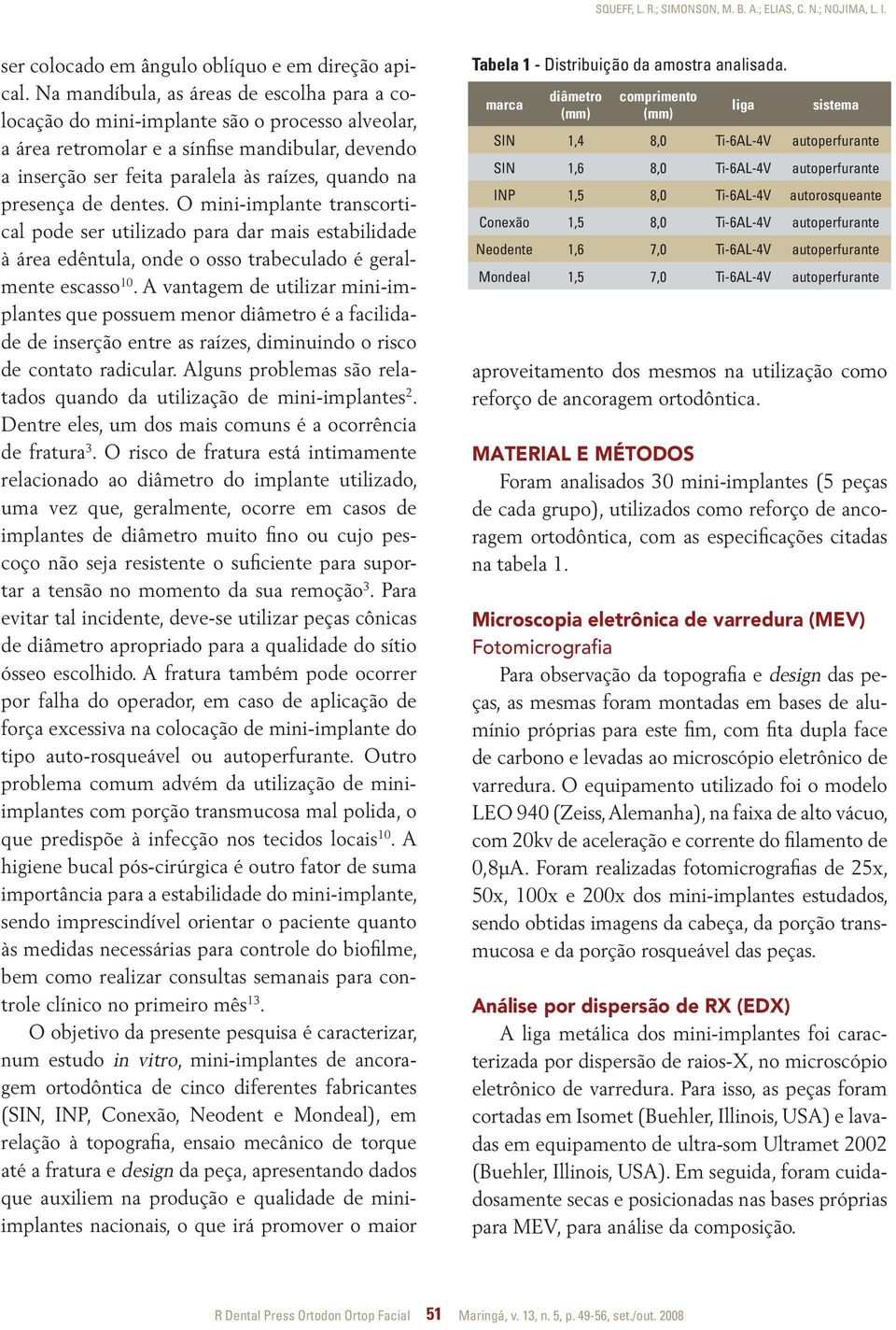 presença de dentes. O mini-implante transcortical pode ser utilizado para dar mais estabilidade à área edêntula, onde o osso trabeculado é geralmente escasso 10.