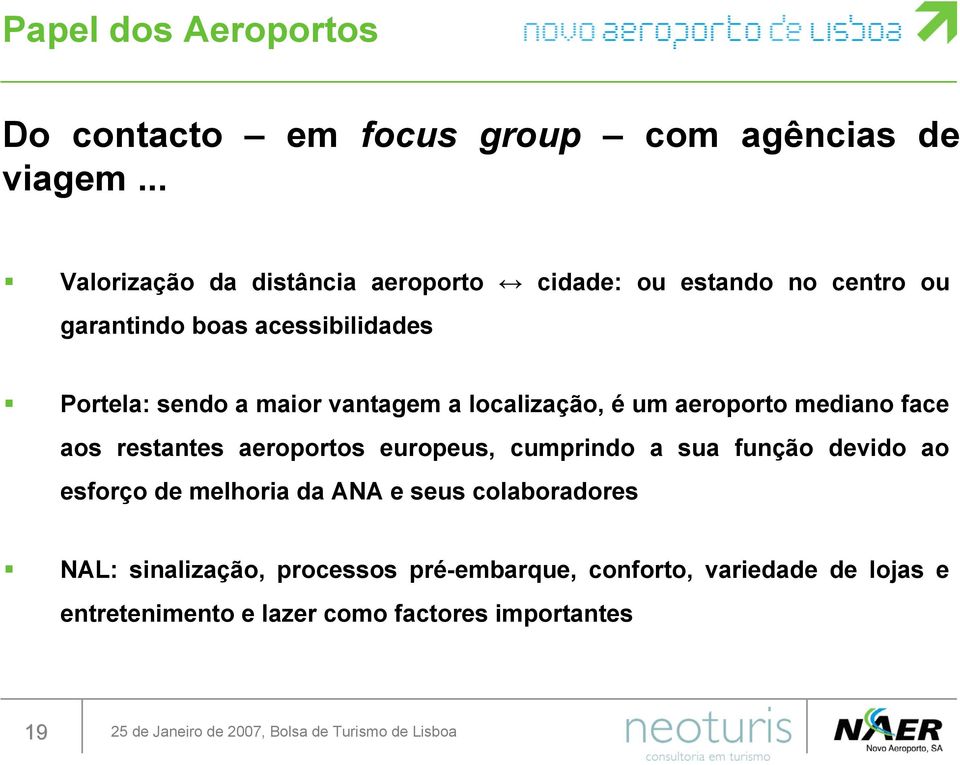 maior vantagem a localização, é um aeroporto mediano face aos restantes aeroportos europeus, cumprindo a sua função