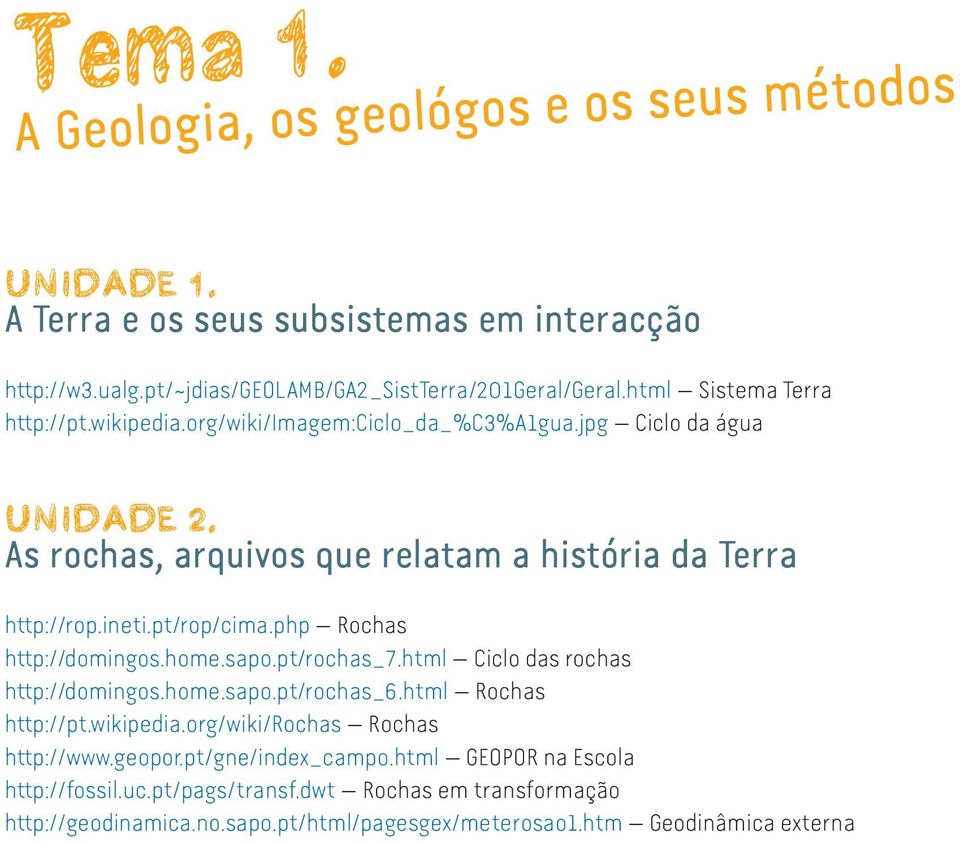 pt/rop/cima.php Rochas http://domingos.home.sapo.pt/rochas_7.html Ciclo das rochas http://domingos.home.sapo.pt/rochas_6.html Rochas http://pt.wikipedia.