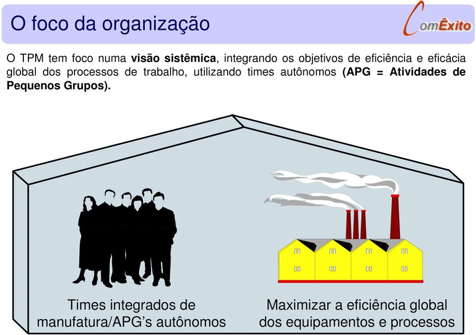 utilizando times autônomos (APG = Atividades de Pequenos Grupos).