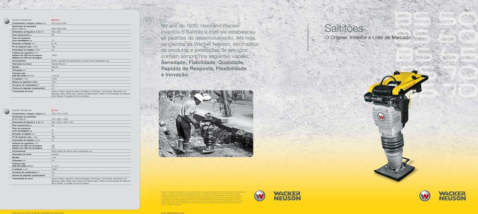 1/min 700 Velocidade de trabalho m/min 9,5 Potência de superfície m 2 /h Sapata com 280 mm de largura Sapata com 330 mm de largura Accionamento Fabricante do motor 159,6 Modelo WM 80 Cilindrada cm 3