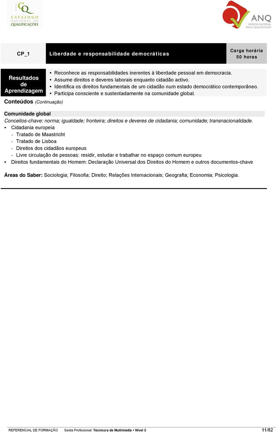 Participa consciente e sustentadamente na comunidade global. Comunidade global Conceitos-chave: norma; igualdade; fronteira; direitos e deveres de cidadania; comunidade; transnacionalidade.