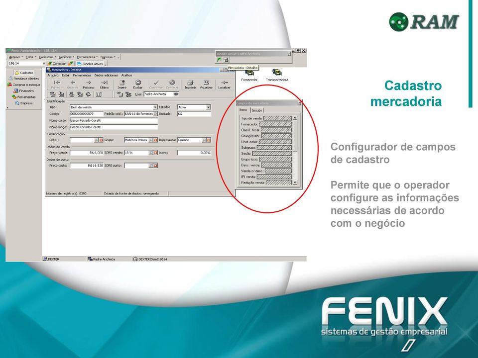 o operador configure as