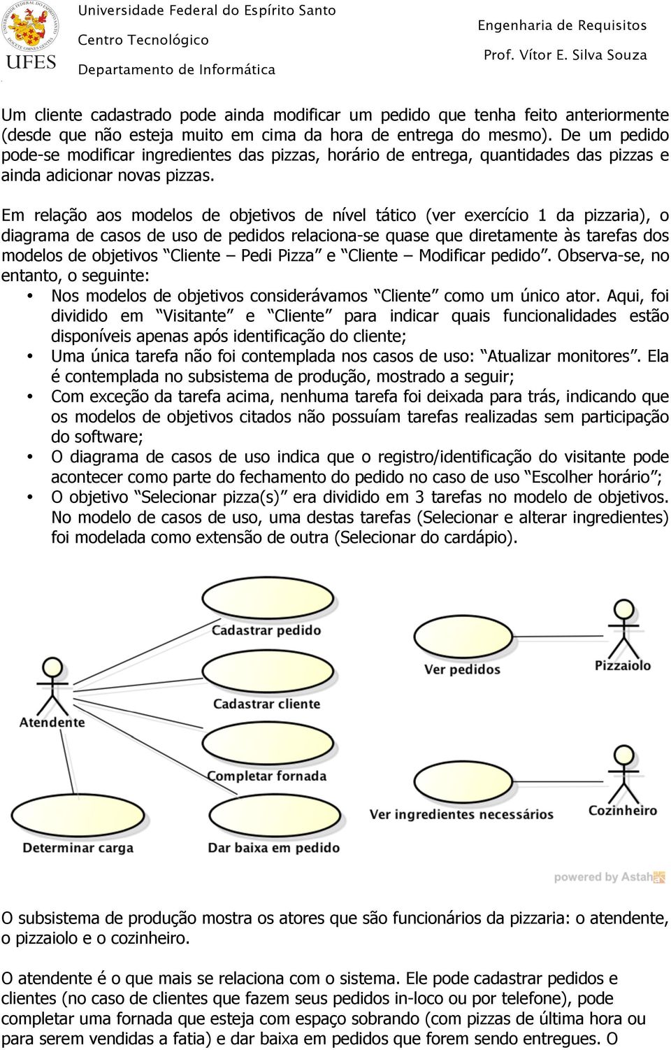 Em relação aos modelos de objetivos de nível tático (ver exercício 1 da pizzaria), o diagrama de casos de uso de pedidos relaciona-se quase que diretamente às tarefas dos modelos de objetivos Cliente