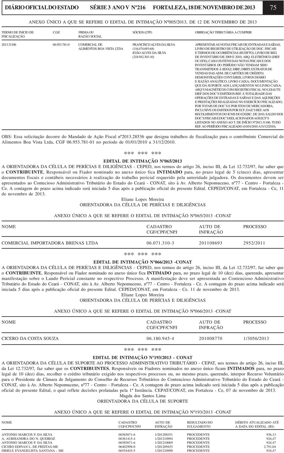 FISCAIS JOÃO ALVES DA SILVA E TERMOS DE OCORRÊNCIAS (RUDFTO); LIVRO DE REG. (218.942.303-10) DE INVENTÁRIO DE 2009 E 2010; ARQ.
