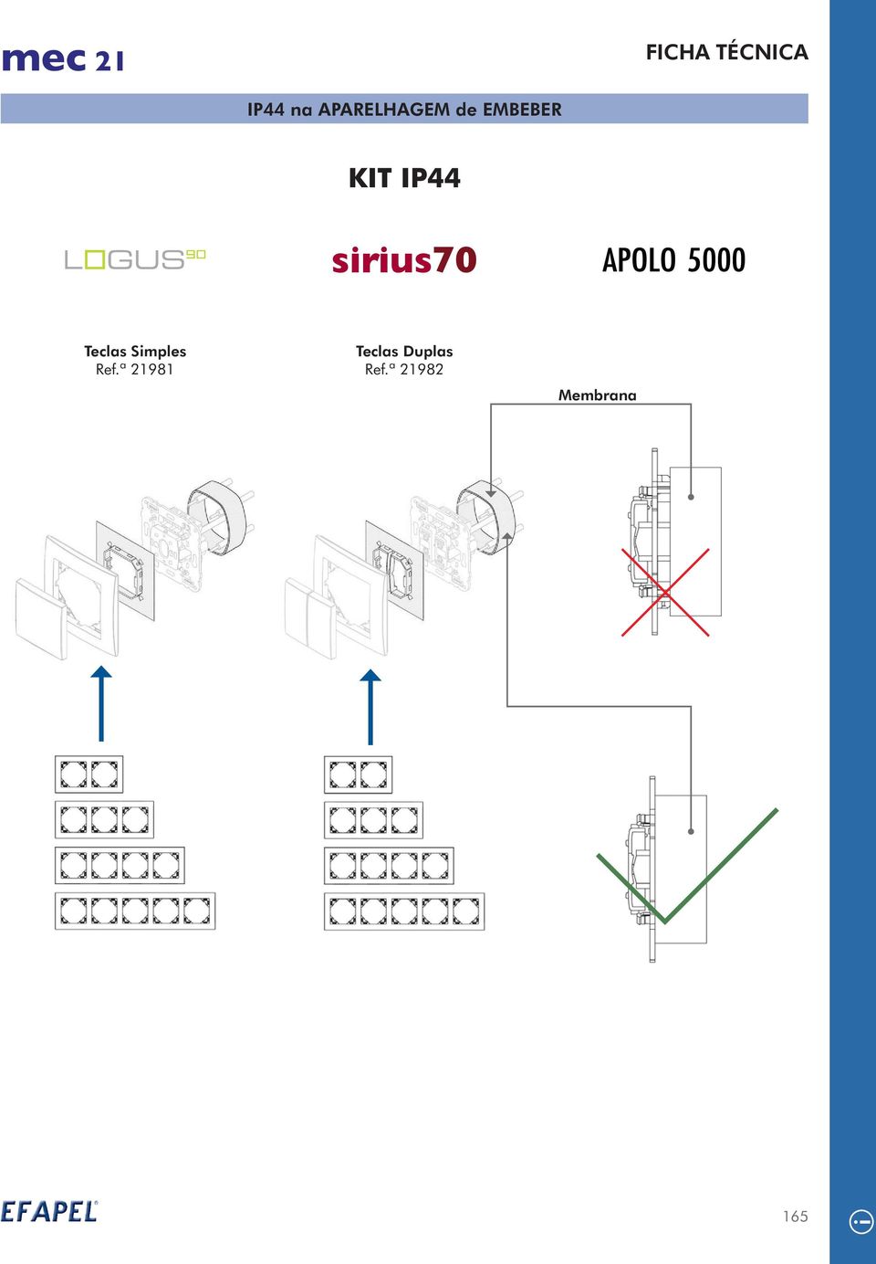 IP44 Teclas Simples Ref.