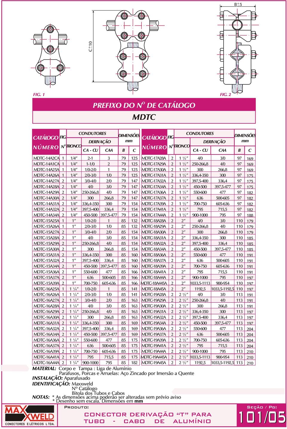 MTC6AA MTC6A8A MTC6A9A MTC6A0A MTC6AA MTC6AA MTC6AA MTC6A6A MTC6AA MTC6A9A MTC6AA MTC6AA ¼ 900000 8 8 MATERIAL: Corpo e Tampa : Liga de Alumínio arafusos, orcas e Arruelas: Aço Zincado por Imersão a