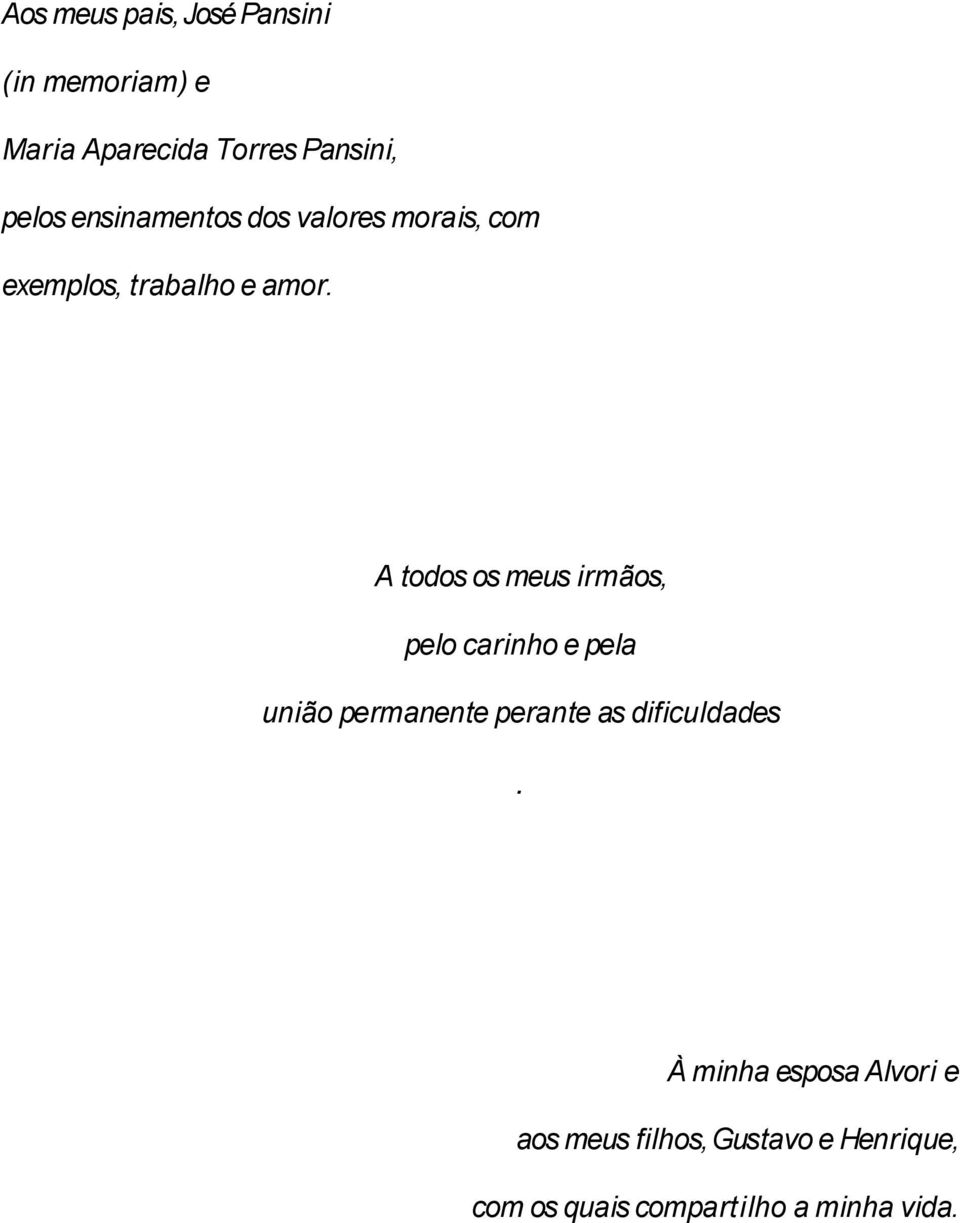 A todos os meus irmãos, pelo carinho e pela união permanente perante as