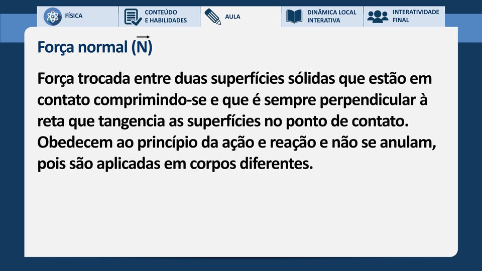 que tangencia as superfícies no ponto de contato.