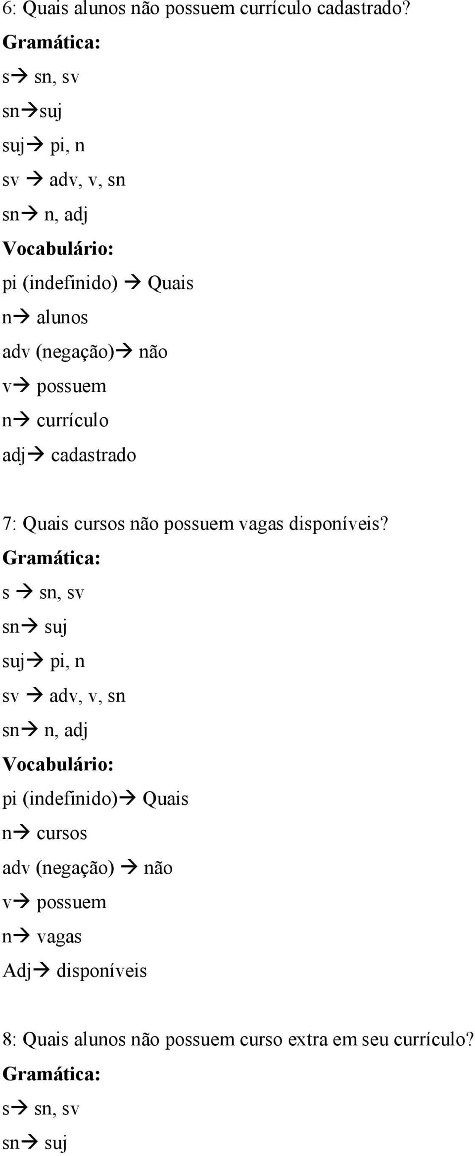 possuem n currículo adj cadastrado 7: Quais cursos não possuem vagas disponíveis?