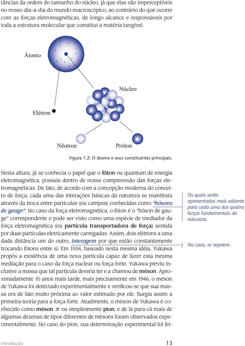 Nesta altura, já se conhecia o papel que o fóton ou quantum de energia eletromagnética, possuía dentro de nossa compreensão das forças eletromagnéticas.