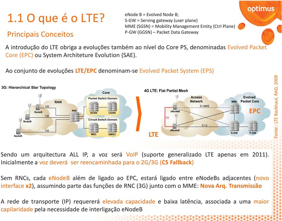 evoluções também ao nível do Core PS, denominadas Evolved Packet Core(EPC) ou System Architeture Evolution(SAE).