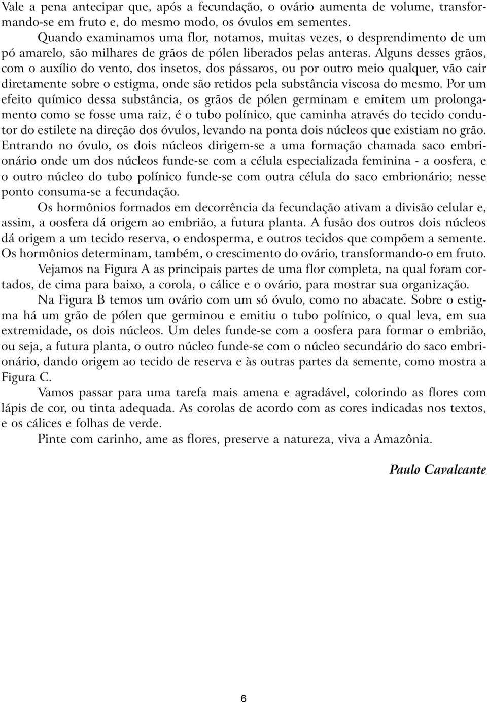 Alguns desses grãos, com o auxílio do vento, dos insetos, dos pássaros, ou por outro meio qualquer, vão cair diretamente sobre o estigma, onde são retidos pela substância viscosa do mesmo.