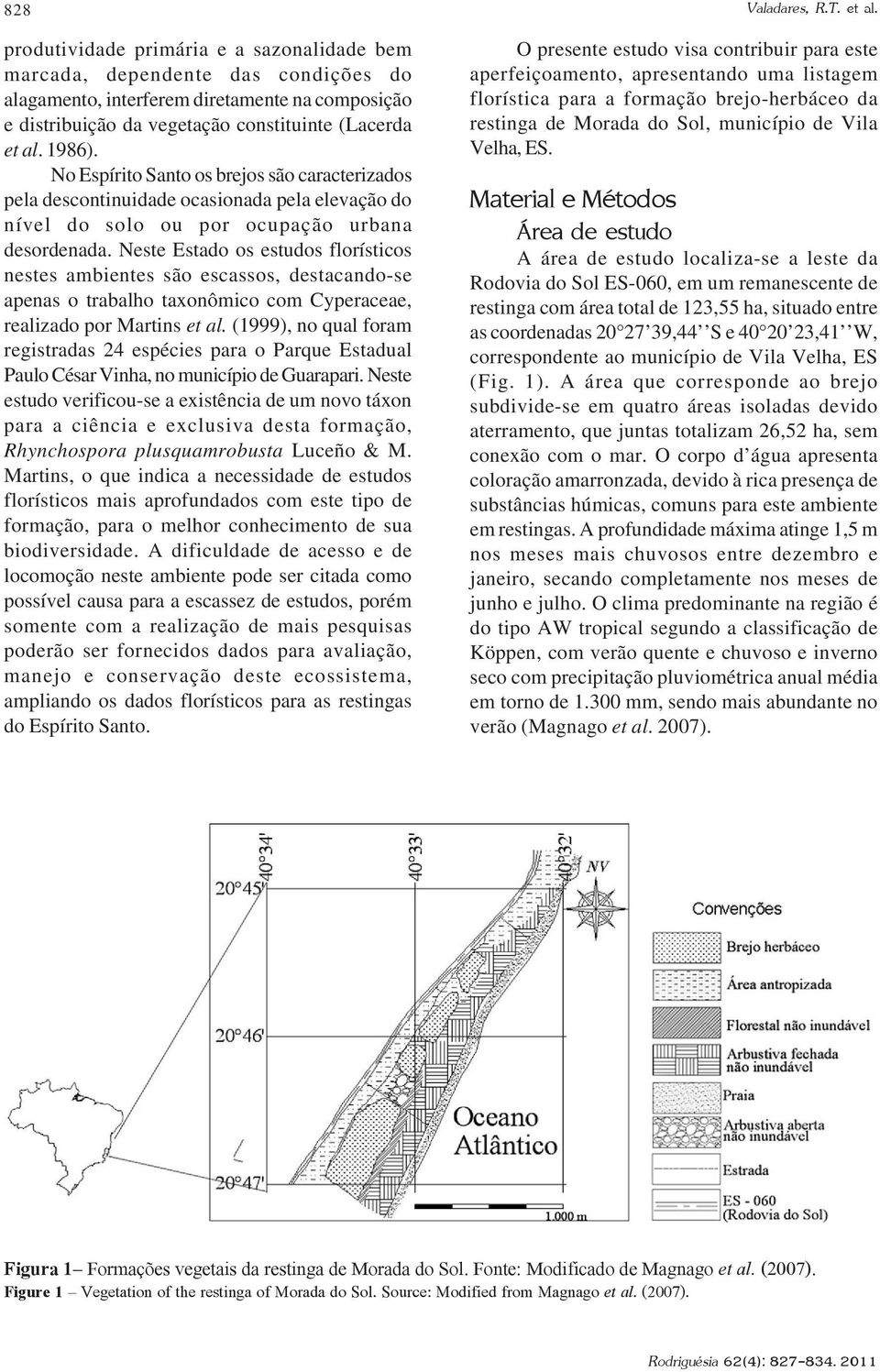 Neste Estado os estudos florísticos nestes ambientes são escassos, destacando-se apenas o trabalho taxonômico com Cyperaceae, realizado por Martins et al.