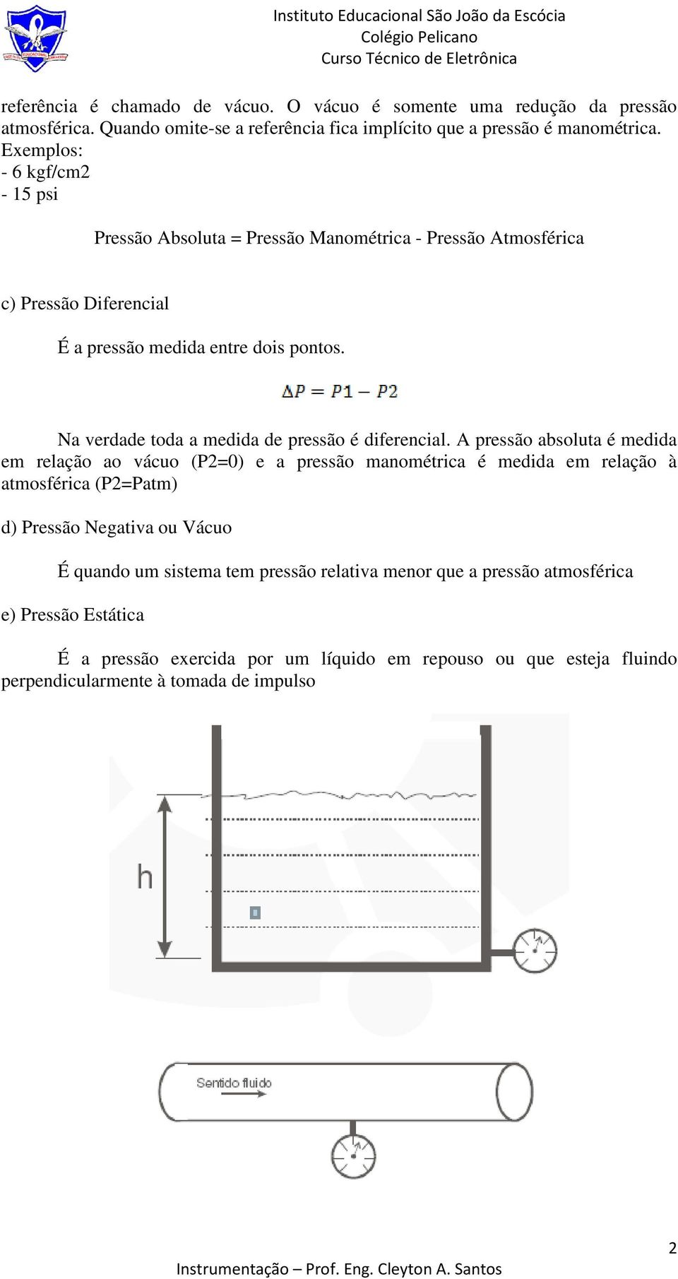 Na verdade toda a medida de pressão é diferencial.