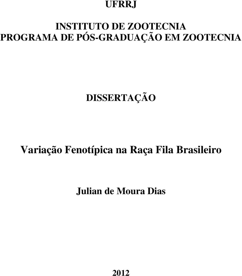 DISSERTAÇÃO Variação Fenotípica na