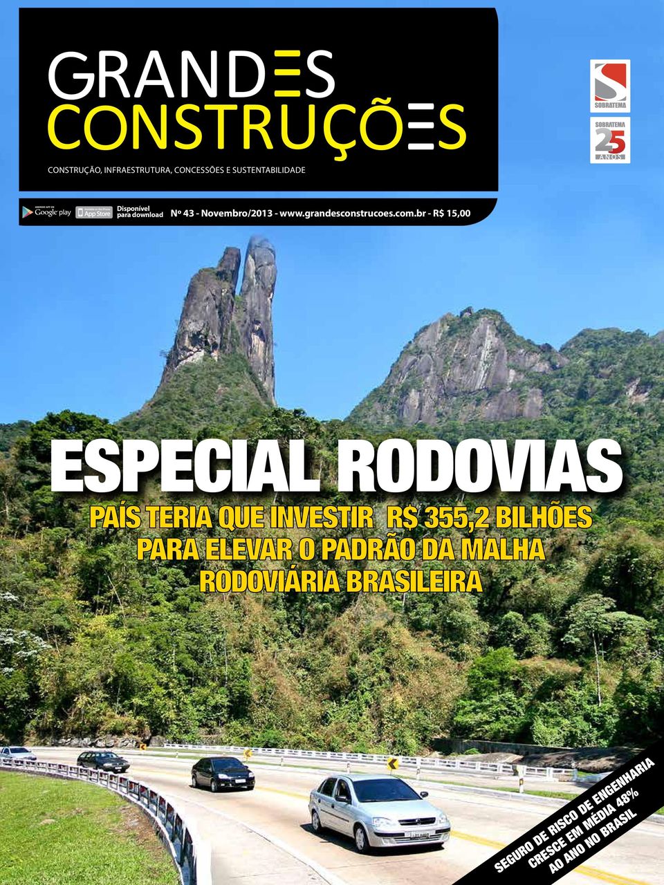 br - R$ 15,00 Especial Rodovias País teria que investir R$ 355,2 bilhões para